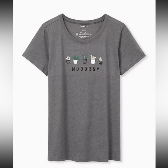 torrid Tops - Torrid Grey Indoorsy Crew Neck T-Shirt
